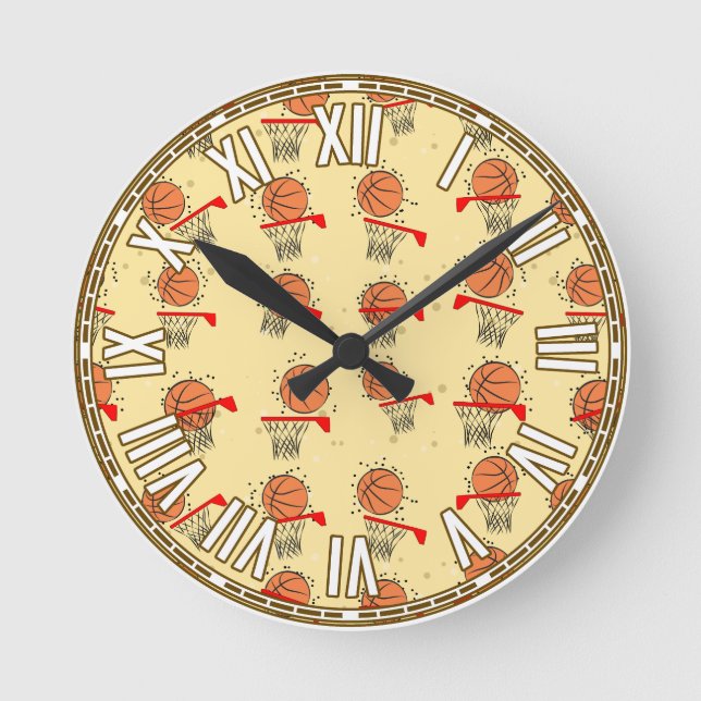 Basketball Design Round Clock (Front)