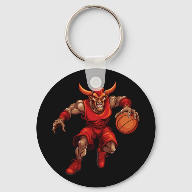 Basketball Devil  Key Ring (Front)