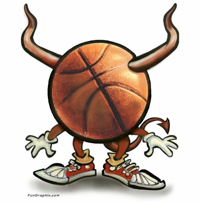 Basketball Devil Standing Photo Sculpture (Front)