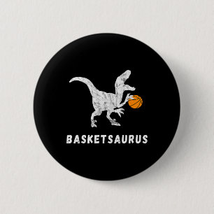 Basketball Dinosaur Baller T-rex Dino Playing Bask 6 Cm Round Badge