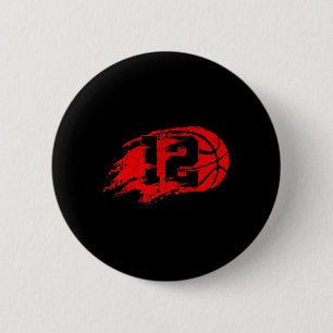 Basketball Distressed 12th 12 Year Old Birthday Pa 6 Cm Round Badge
