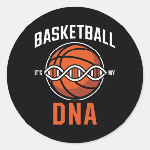 Basketball Dna - Pion Runs In My Blood  Classic Round Sticker