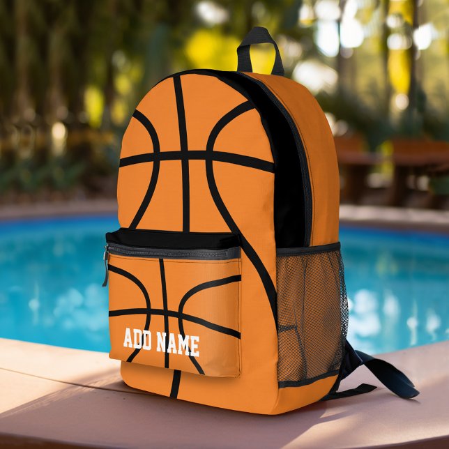 Basketball Drawing with Custom Sports Name Printed Backpack (Personalized Sports Backpack)