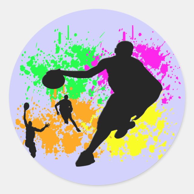 Basketball Dreams Classic Round Sticker (Front)