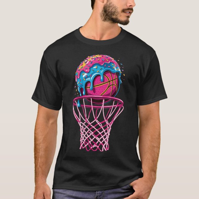 Basketball Drip Boys Sprinkles Ice Cream Dripping  T-Shirt (Front)