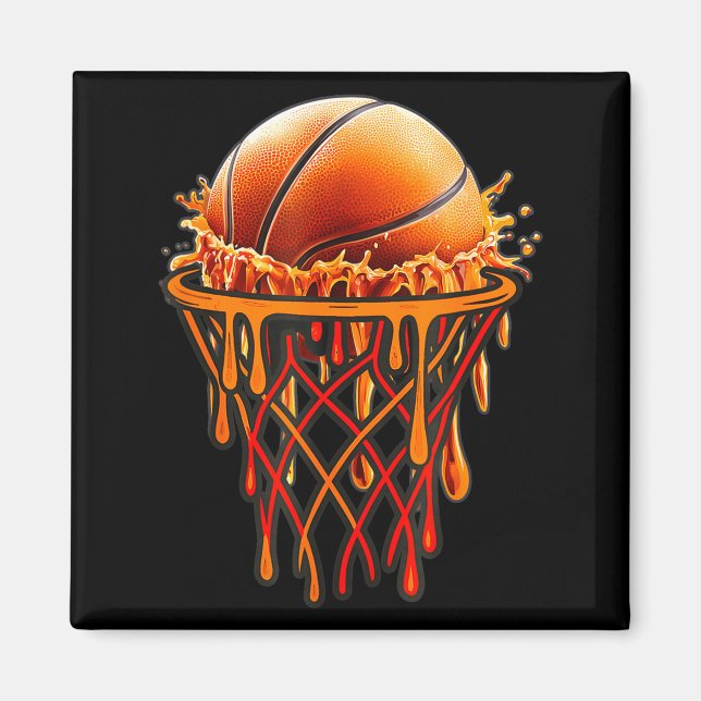 Basketball Drip Graphic, Basketball Funny Bruh Gif Magnet (Front)