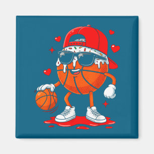 Basketball drip ice cream sunglasses boys kids magnet