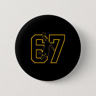 Basketball Drip Number 67 Basketball Player 6 Cm Round Badge