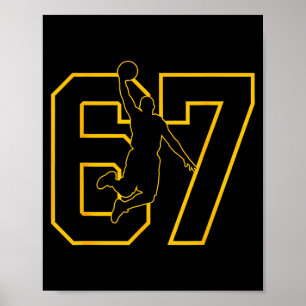 Basketball Drip Number 67 Basketball Player Poster