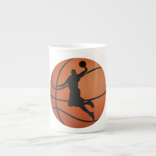 Basketball dunk bone china mug