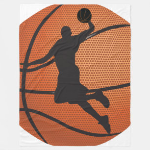 Basketball dunk fleece blanket