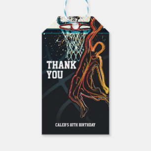 Basketball Dunk Jump Shot Birthday Party Gift Tags