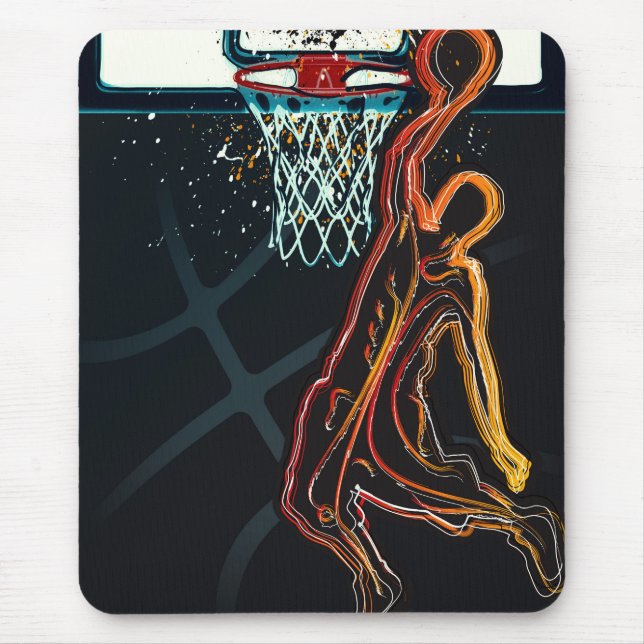 Basketball Dunk Jump Shot Modern Urban Cool Mouse Mat (Front)