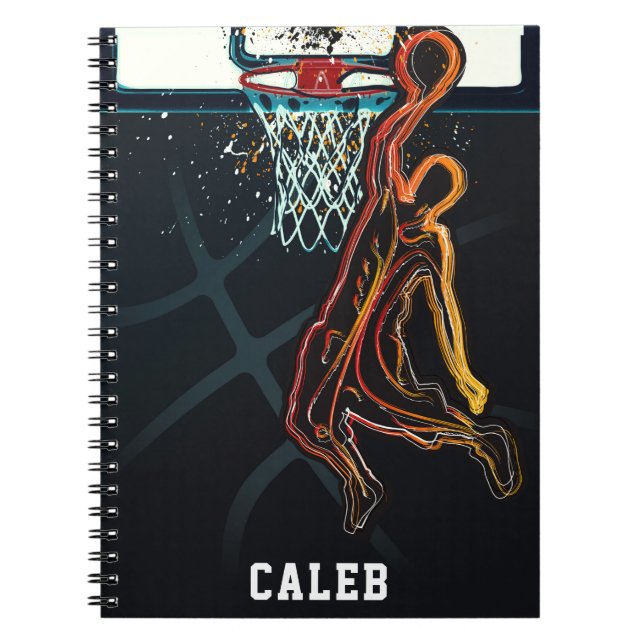 Basketball Dunk Jump Shot Modern Urban Cool Notebook (Front)