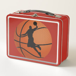 Basketball dunk metal lunch box