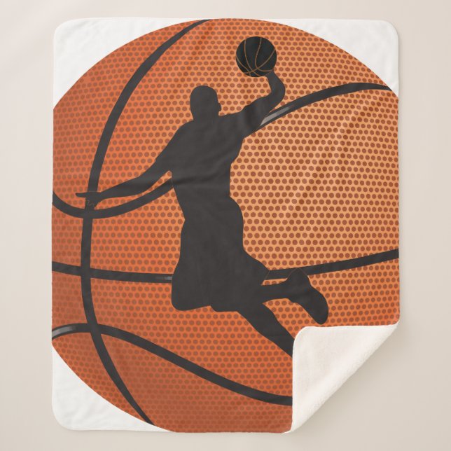 Basketball dunk sherpa blanket (Front)