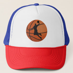 Basketball dunk trucker hat