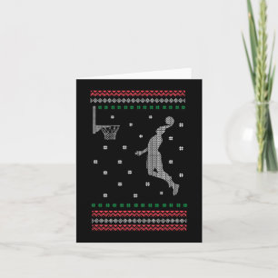 Basketball Dunking Christmas Cool Sport Ugly X-Mas Card