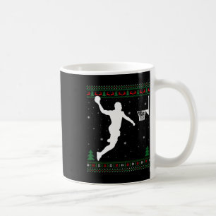 Basketball Dunking Xmas Ugly Basketball Player Chr Coffee Mug