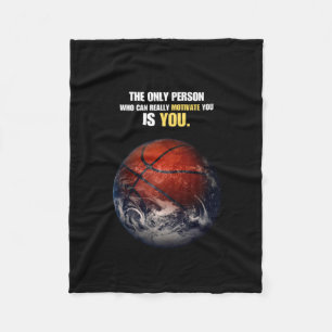 Basketball Earth Motivational Inspirational Quote Fleece Blanket