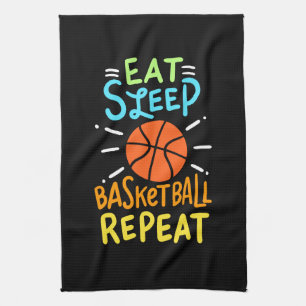 Basketball - Eat Sleep Basketball Repeat Tea Towel