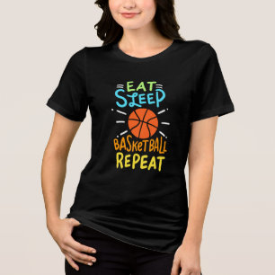 Basketball - Eat Sleep Basketball Repeat Tri-Blend Shirt