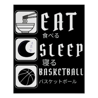 Basketball eat sleep Basketballer Sports Poster