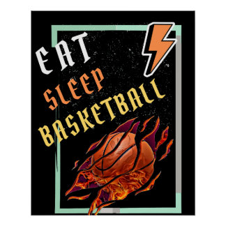 Basketball eat sleep Basketballer Sports Poster