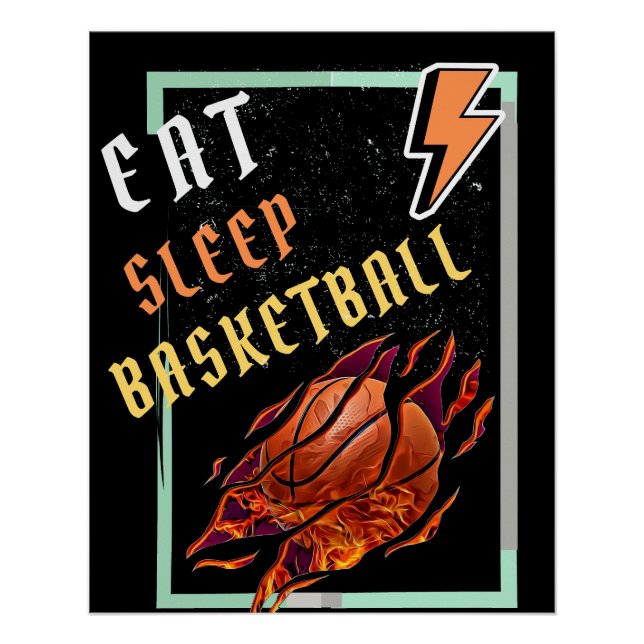 Basketball eat sleep Basketballer Sports Poster (Front)