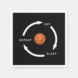 Basketball Eat Sleep Repeat Sports Fan Saying Napkin