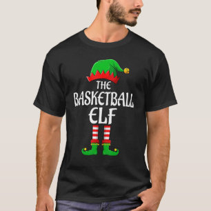 Basketball Elf Matching Family Christmas Pajama T-Shirt