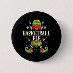 Basketball Elf Matching Family Group Christmas Par 6 Cm Round Badge