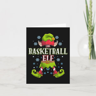 Basketball Elf Matching Family Group Christmas Par Card