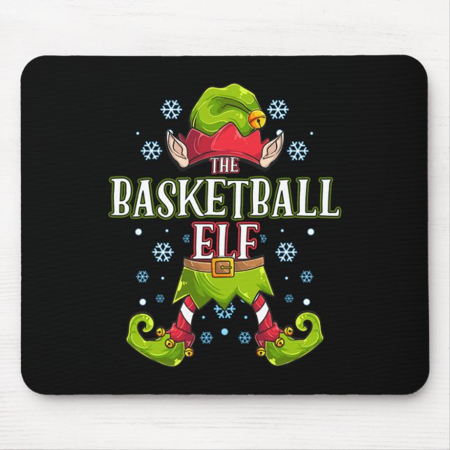 Basketball Elf Matching Family Group Christmas Par Mouse Mat (Front)