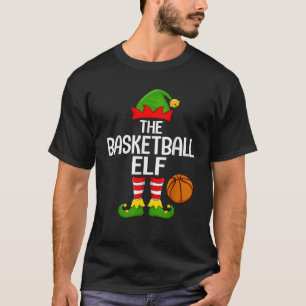 Basketball Elf Xmas Matching Family Elf Squad Chri T-Shirt