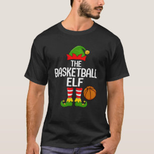 Basketball Elf Xmas Matching Family Elf Squad Chri T-Shirt