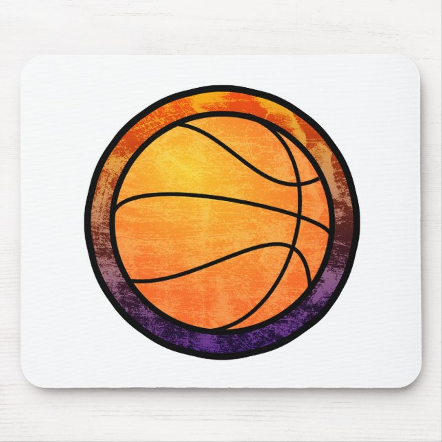 Basketball Emblem Orange Purple Mug Mouse Mat (Front)