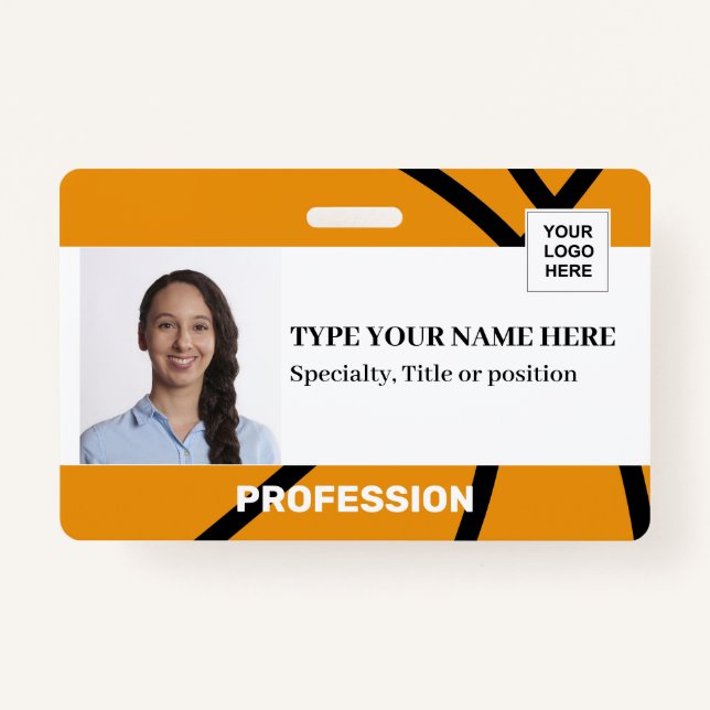 Basketball | Employee | Photo, bar code, logo ID Badge (Front)