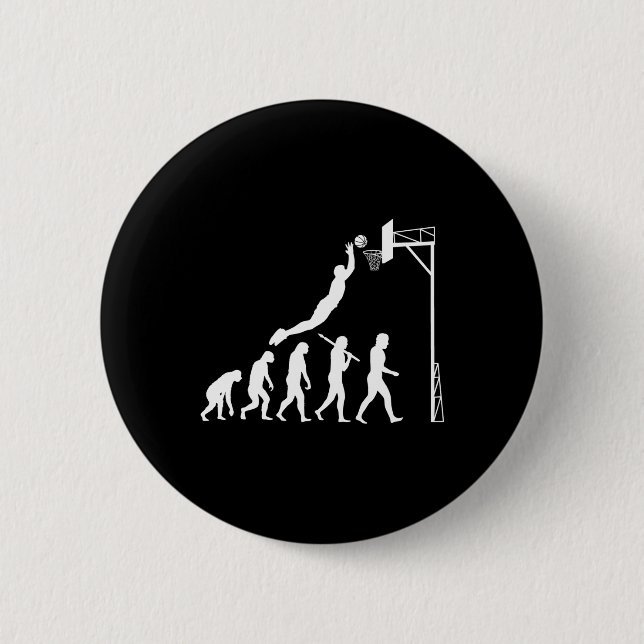 Basketball Evolution  6 Cm Round Badge (Front)