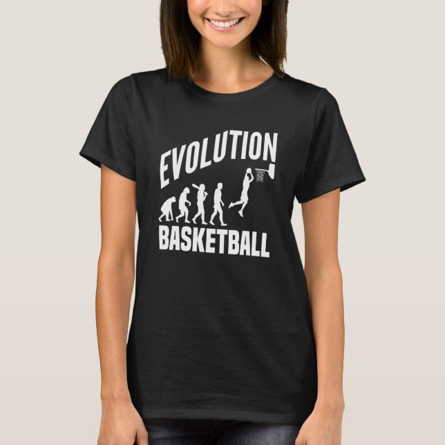 Basketball Evolution From Monkey To Men BBall Dunk T-Shirt (Front)