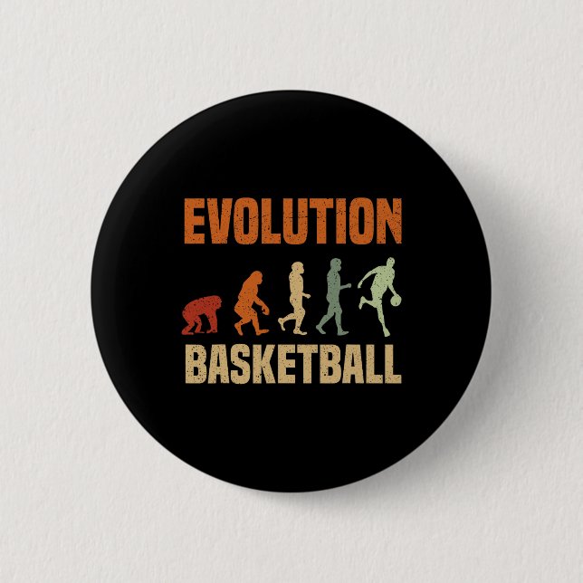 Basketball Evolution From Monkey To Men BBall Love 6 Cm Round Badge (Front)