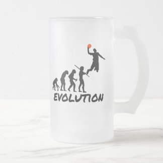 Basketball Evolution Frosted Glass Beer Mug