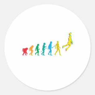 Basketball Evolution Funny Gift For Basketball Pla Classic Round Sticker