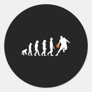 Basketball Evolution Of Humanity Funny Hoop Design Classic Round Sticker