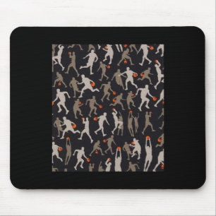 Basketball Fabric Black Patterns Mouse Mat