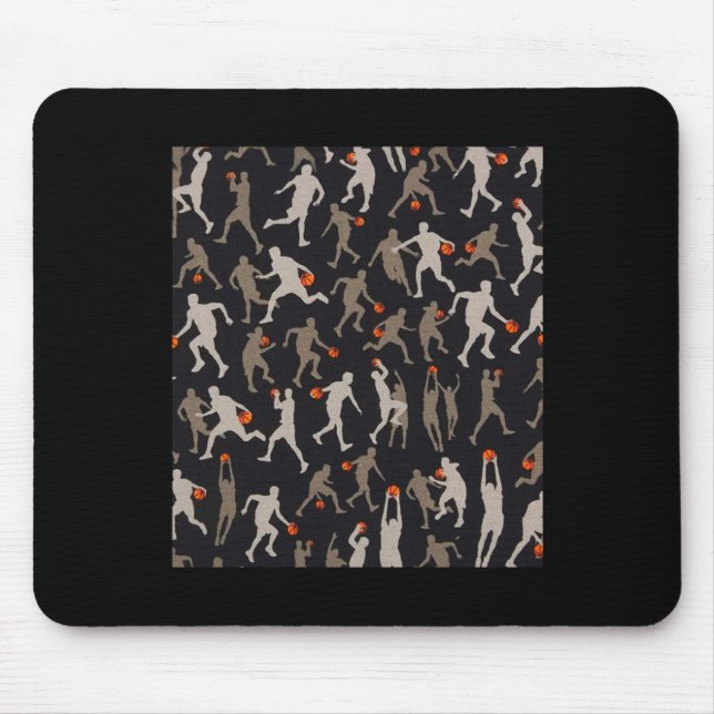 Basketball Fabric Black Patterns  Mouse Mat (Front)