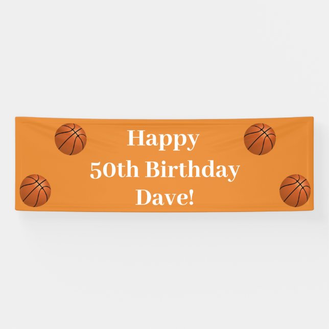Basketball Fan Birthday Party Banner (Horizontal)