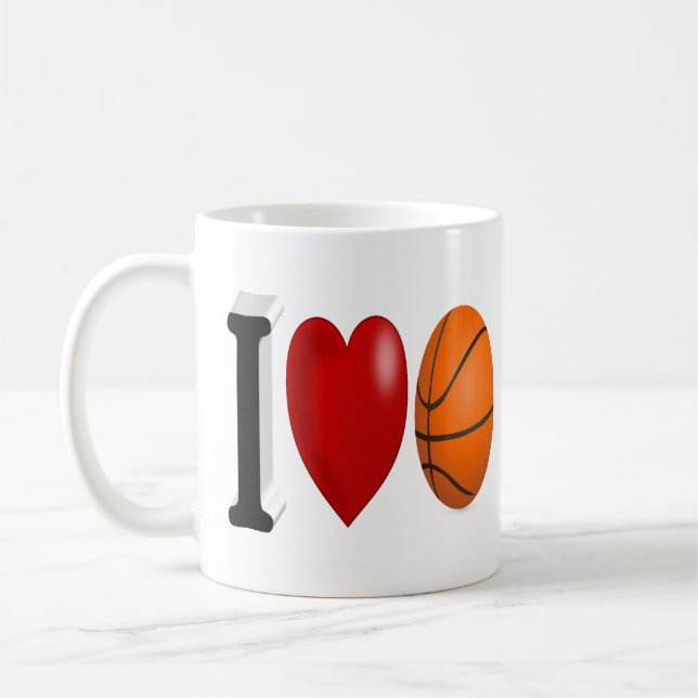 Basketball Fan half text Coffee Mug (Left)