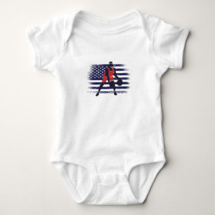 Basketball Fan Jersey USA Flag Baby Bodysuit