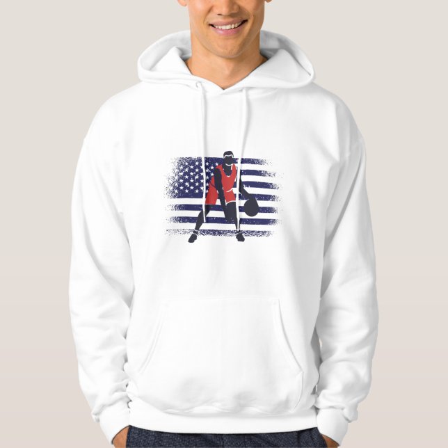Basketball Fan Jersey USA Flag Hoodie (Front)